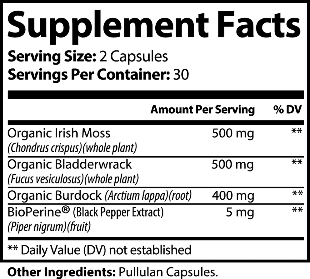 Sea Moss nutritional facts
