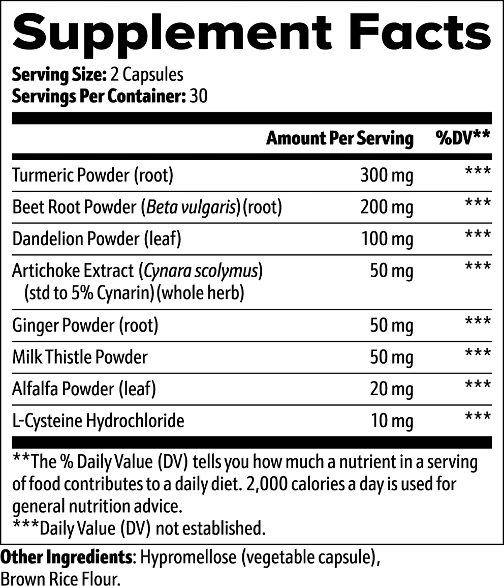 Liver Support nutritional facts