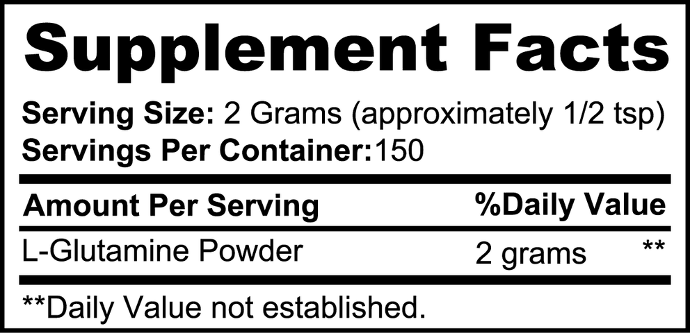 L-Glutamine Powder nutritional facts