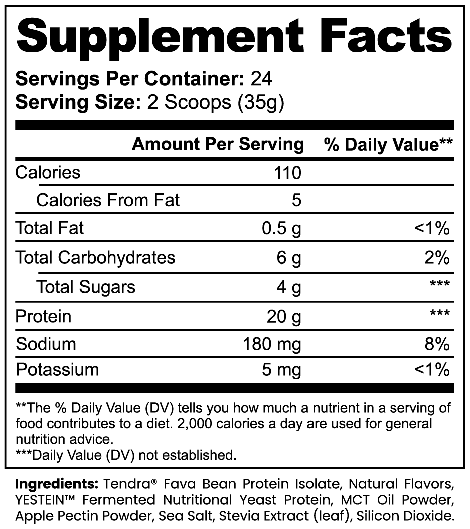 Plant Protein (Vanilla) nutritional facts