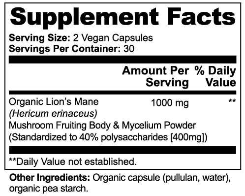 Lion's Mane Mushroom nutritional facts