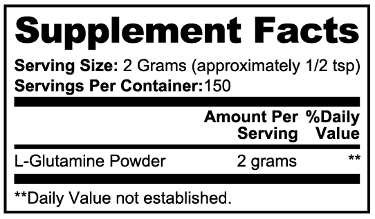 L-Glutamine Powder nutritional facts