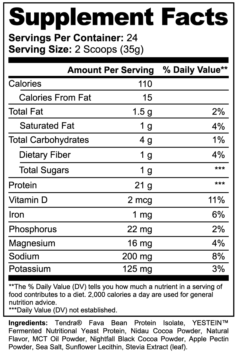 Plant Protein (Chocolate) nutritional facts