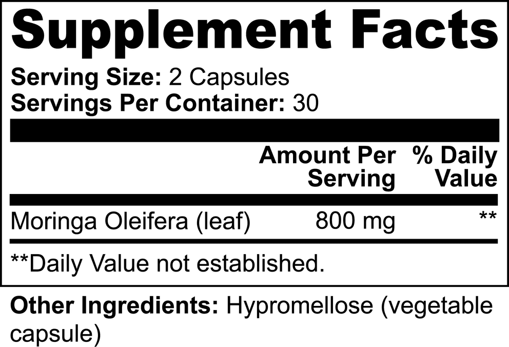 Moringa Pure nutritional facts