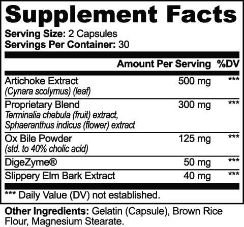 Ox Bile Complex nutritional facts
