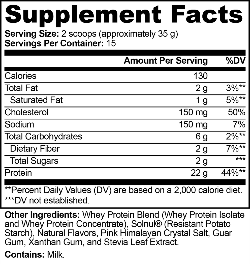 Performance Whey Protein Blend (Chocolate) nutritional facts