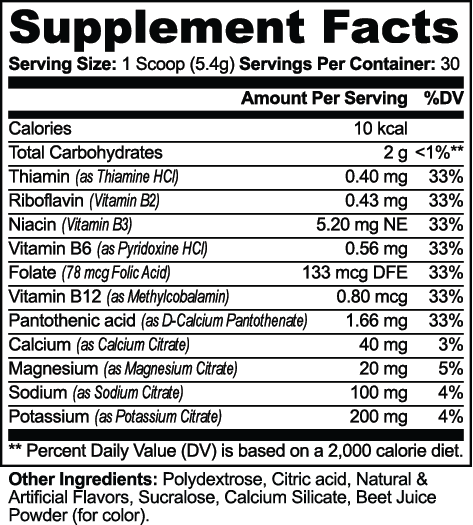 Hydration Powder (Lychee) nutritional facts
