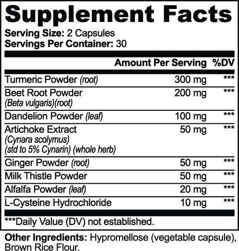 Liver Support nutritional facts