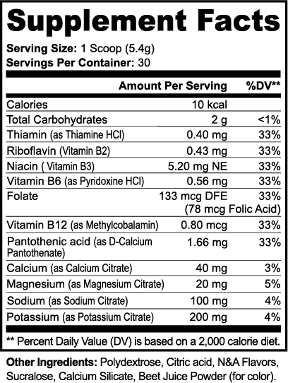 Hydration Powder (Lychee) nutritional facts