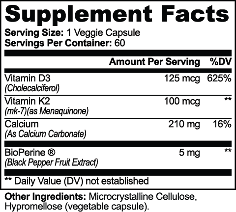Bone & Heart Support nutritional facts