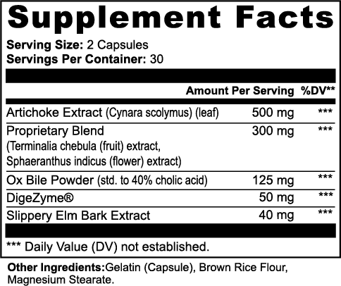 Ox Bile Complex nutritional facts