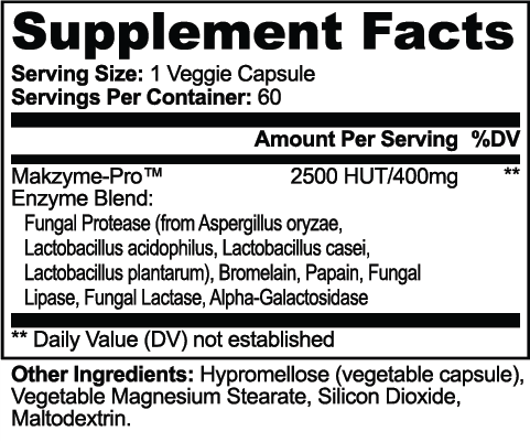 Digestive Enzyme Pro Blend nutritional facts