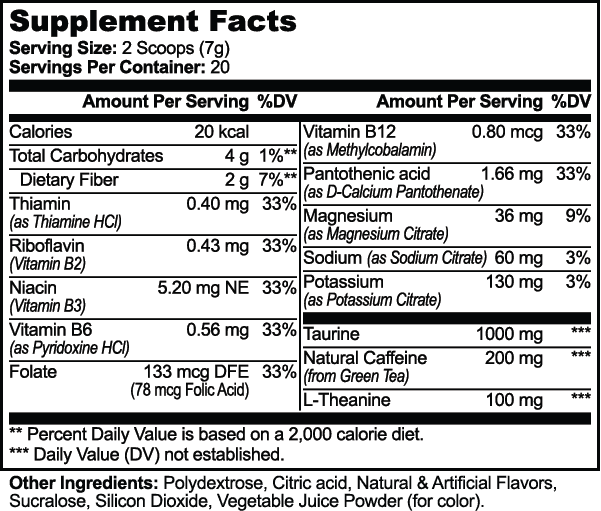 Energy Powder (Melon Creamsicle) nutritional facts
