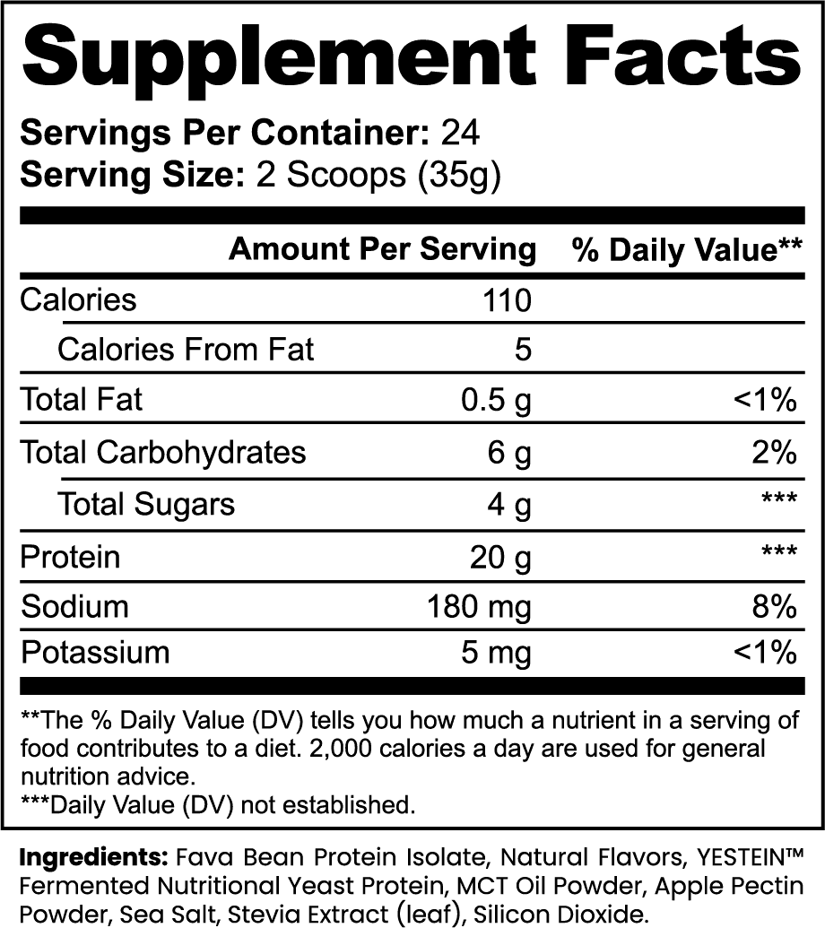 Plant Protein (Vanilla) nutritional facts