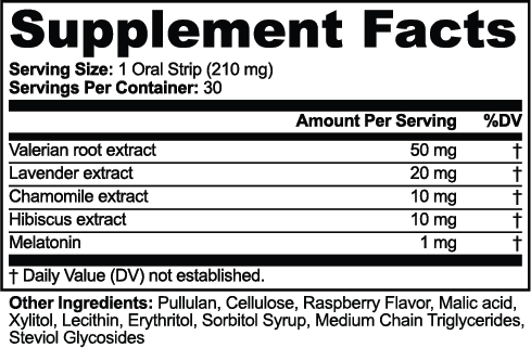 Sleep Strips nutritional facts