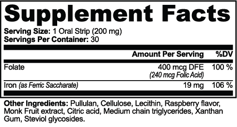 Iron Strips nutritional facts