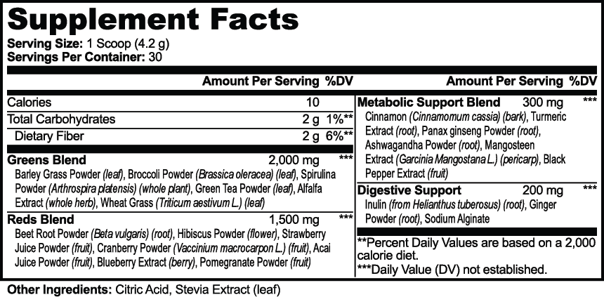 Greens Superfood nutritional facts