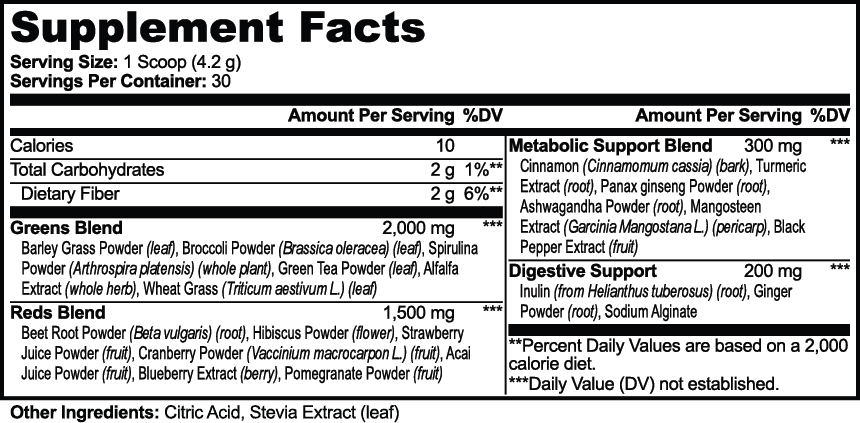 Greens Superfood nutritional facts