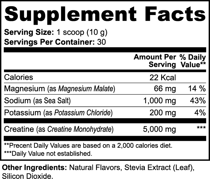 Creatine Hydration Powder nutritional facts