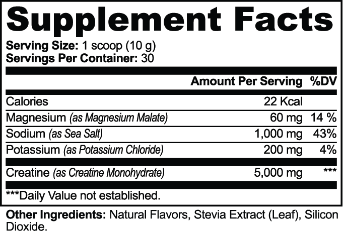 Creatine Hydration Powder nutritional facts