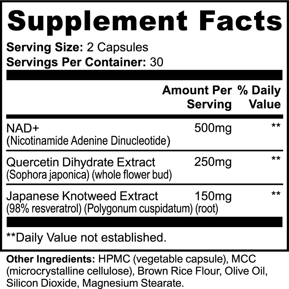 NAD+ nutritional facts