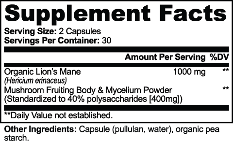 Lion's Mane Mushroom nutritional facts