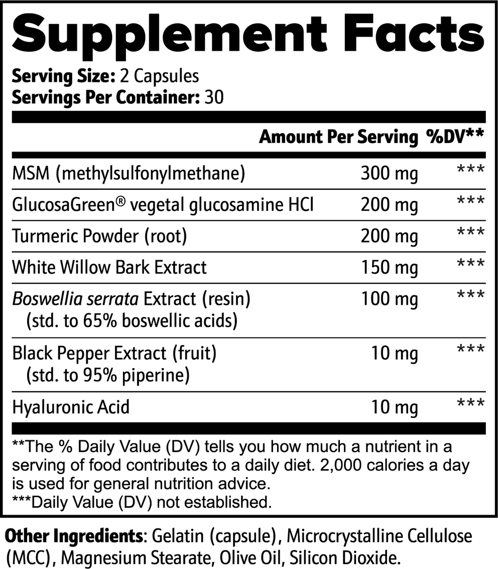 Joint Support nutritional facts