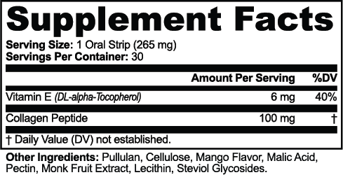 Beauty + Collagen Strips nutritional facts