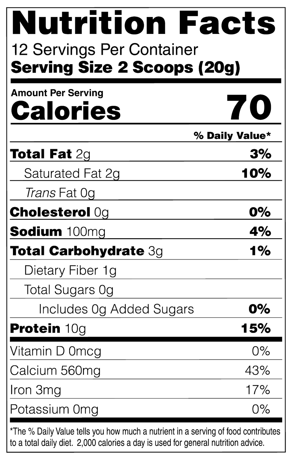 Grass-Fed Collagen Creamer (Vanilla) nutritional facts
