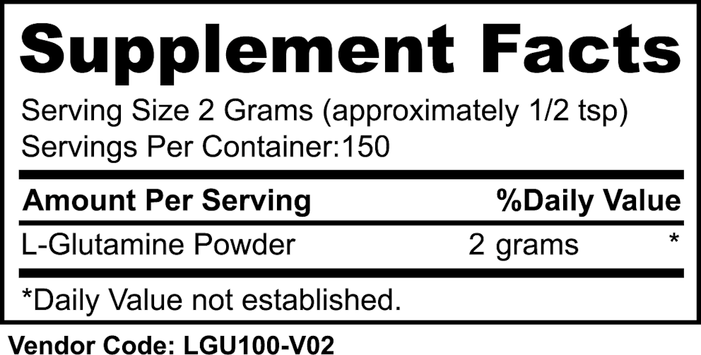 L-Glutamine Powder nutritional facts