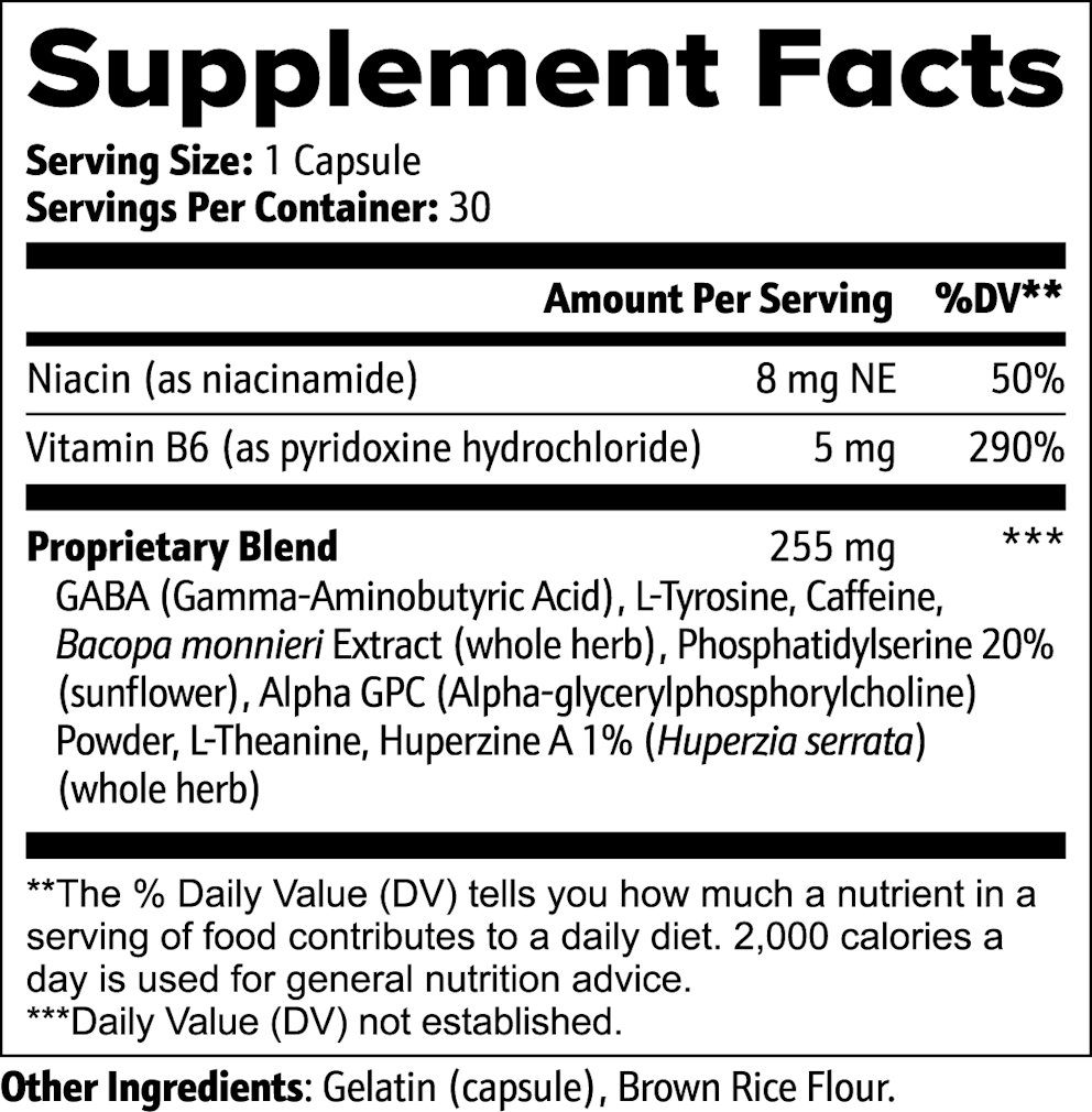 Cognitive Support nutritional facts