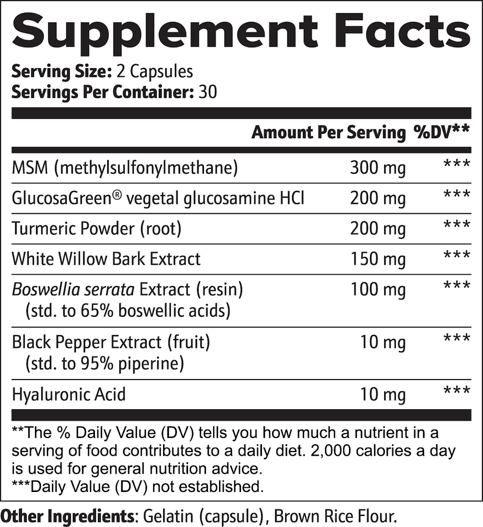 Joint Support nutritional facts